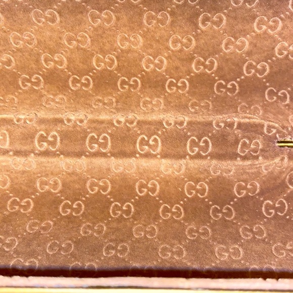 Gucci Bronze Velvet GG Monogram Eye Glasses Sunglasses Clamshell Carrying Case - Picture 5 of 8